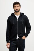 Бавовняна кофта Armani Exchange колір чорний з капюшоном однотонна XM001293 AF20934