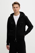 Бавовняна кофта Armani Exchange колір чорний з капюшоном однотонна XM001293 AF20934