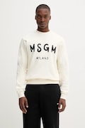 MSGM bluza bawełniana męska kolor beżowy z nadrukiem 2000MM513.300001