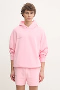 Pangaia cotton sweatshirt pink color hooded with a print