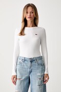 Levi's longsleeve damski bawełniany z elastanem HAYES LS biały 001J4