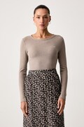 Levi's longsleeve damski bawełniany z elastanem HAYES LS brązowy 001J4