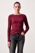 Levi's longsleeve damski bawełniany z elastanem HAYES LS czerwony 001J4