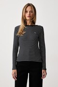 Levi's tričko s dlhým rukávom dámske bavlnené s elastanom HAYES LS čierne 001J4