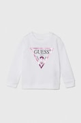 Guess bluza bawełniana dziecięca kolor biały z nadrukiem K74Q12 KAUG0