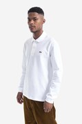 Lacoste longsleeve bawełniany L1312 001 kolor biały gładki L1312.001-001