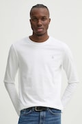 Marc O'Polo longsleeve din bumbac culoarea alb, neted