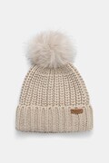 Barbour czapka kolor beżowy z grubej dzianiny LHA0336