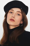 Ruslan Baginskiy beret wełniany kolor czarny BRT033-WA-PT