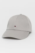 Шапка Tommy Hilfiger в сиво с изчистен дизайн E367895041