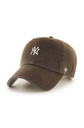 Бавовняна бейсболка 47 brand MLB New York Yankees колір коричневий з аплікацією B-BSRNR17GWS-BW