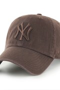 Бавовняна бейсболка 47 brand MLB New York Yankees колір коричневий однотонна B-RGW17GWS-BWB