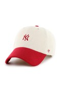 47 brand czapka z daszkiem bawełniana MLB New York Yankees kolor beżowy B-TCBRT17EWS-NTB