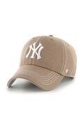 Бавовняна бейсболка 47 brand MLB New York Yankees колір коричневий B-CONCU17GWS-V1