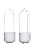 Висяща саксия Hübsch Lotus 16 x 44 cm (2 броя) в сиво 0