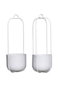 Висяща саксия Hübsch Lotus 16 x 44 cm (2 броя) в сиво 0
