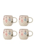 Bloomingville zestaw kubków świątecznych z kamionki 4-pack Ornamentia 300 ml 82063283