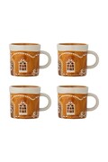 Bloomingville Zestaw kubków świątecznych z kamionki 4-pack Gina 250 ml 82063294
