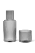 Графин зі стаканом ferm LIVING Ripple Small Carafe Set 500 ml колір сірий
