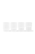 ferm LIVING set de pahare Ripple 60 ml 4-pack culoarea alb