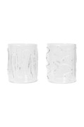 Sada pohárov ferm LIVING Doodle Glasses 350 ml 2-pak priehľadná farba