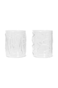 Sada pohárov ferm LIVING Doodle Glasses 350 ml 2-pak priehľadná farba