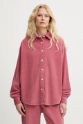 American Vintage koszula bawełniana damska kolor różowy relaxed z kołnierzykiem klasycznym