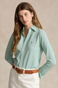 Polo Ralph Lauren koszula bawełniana damska kolor zielony regular z kołnierzykiem klasycznym 211924258