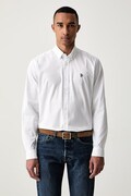 U.S. Polo Assn. koszula męska bawełniana STRETCH COTTON POPLIN biała gładka MUP3249