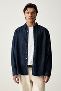 Levi's koszula oxford męska bawełniana BATTERY HOUSEMARK STANDARD granatowa w paski 0085A
