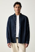 Levi's koszula oxford męska bawełniana BATTERY HOUSEMARK STANDARD granatowa w paski 0085A