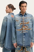 Y/Project camasa jeans EVERGREEN PARIS' BEST PATCH DENIM SHIRT cu guler clasic, relaxed, 207SI002