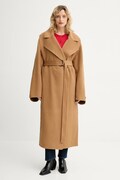 MMC STUDIO płaszcz wełniany kolor brązowy VESPERE.COAT