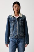 Levi's дънково яке дамско от памук ORIGINAL SHERPA синьо 36136-0140