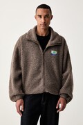 American Vintage bluza rozpinana męska polarowa brązowa MHOK17A