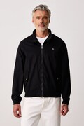 U.S. Polo Assn. kurtka przejściowa męska bawełniana Harrington czarna MUP3260