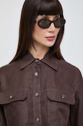 Slnečné okuliare Saint Laurent dámske, hnedá farba, SL M136,