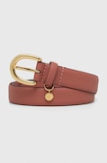 Kožený pásek Lauren Ralph Lauren dámský, růžová barva, 412802952