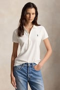 Polo Ralph Lauren тениска с яка дамска бежова 211B18200