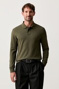 BOSS Orange longsleeve męski bawełniany z elastanem Passerby zielony 50507704