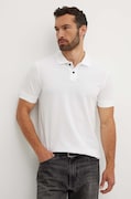 BOSS Orange polo de bumbac culoarea alb, neted, 50507813