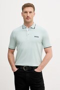 BOSS Green polo męski kolor turkusowy z aplikacją 50469102