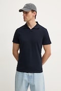 Filippa K tricou polo barbati, culoarea albastru marin, neted, 28909
