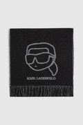 Κασκόλ με προσθήκη μαλλιού Karl Lagerfeld χρώμα: μαύρο, A4W33051