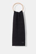 Diesel szalik wełniany K-CODER SCARF kolor czarny gładki A05165.0DAOB