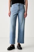 Levi's ravne kavbojke ženske HIGH WAISTED STRAIGHT modre A0092