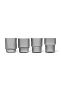 ferm LIVING set bicchieri Ripple 200 ml pacco da 4 colore grigio