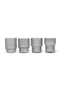 ferm LIVING set bicchieri Ripple 200 ml pacco da 4 colore grigio