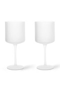 ferm LIVING set de pahare de vin Ripple 325 ml 2-pack culoarea alb