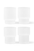 ferm LIVING set bicchieri Ripple 200 ml pacco da 4 colore bianco